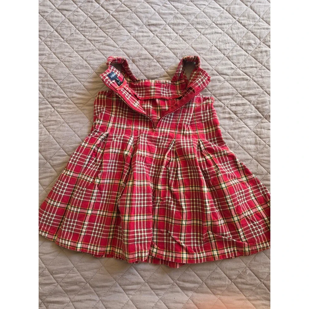 Ralph Lauren Plaid Red‎ Pleated Preppy Old Money Mini Baby Dress 18-24 month